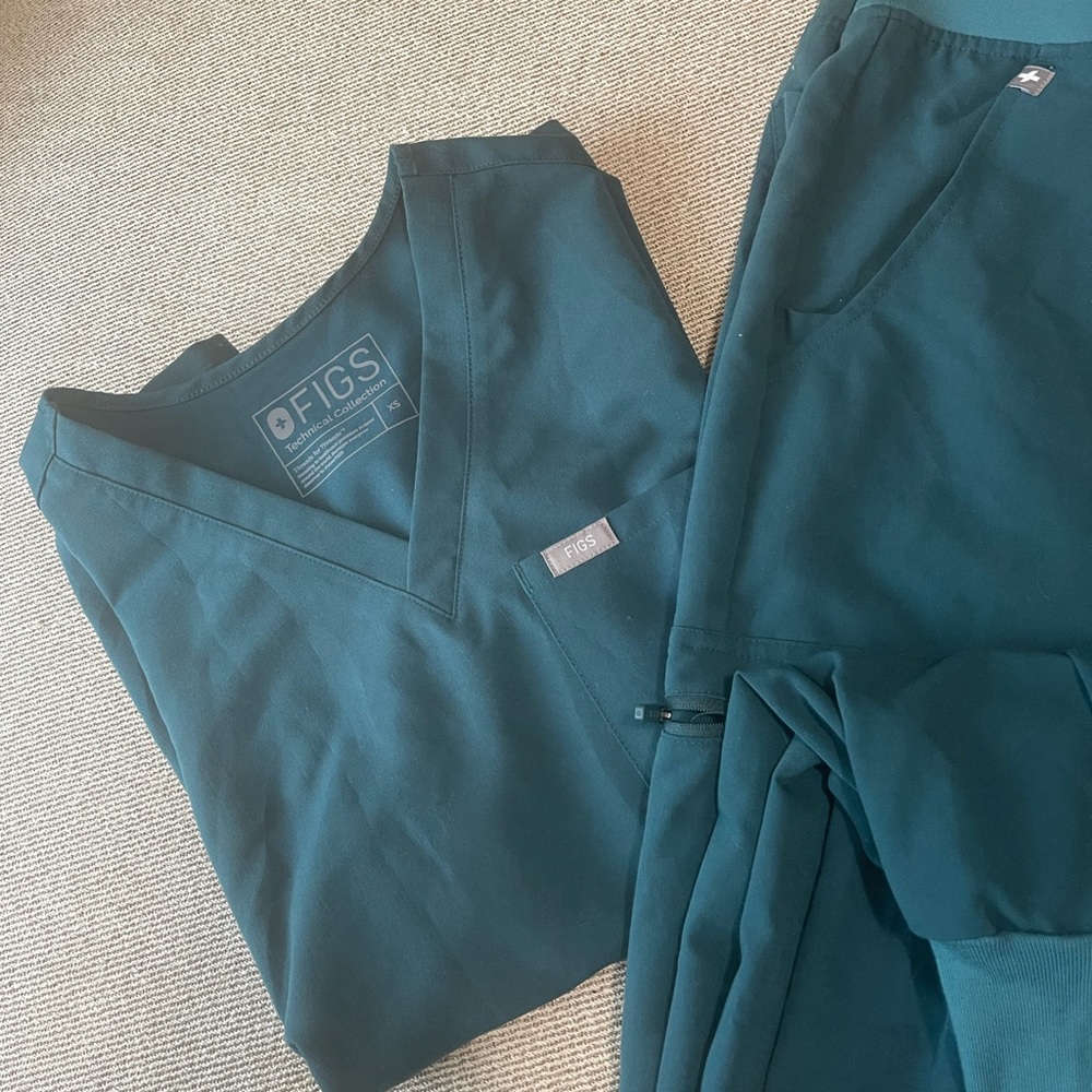 Caribbean Blue Figs Scrubs Jogger SET. Zamora